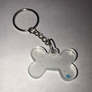 Custom epoxy mini bone 🦴 keychain with glitter ✨